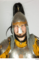  Photos Medieval Knight in plate armor 12 Medieval clothing Medieval knight chainmail armor hood head helmet helmet with horse hair 0001.jpg
